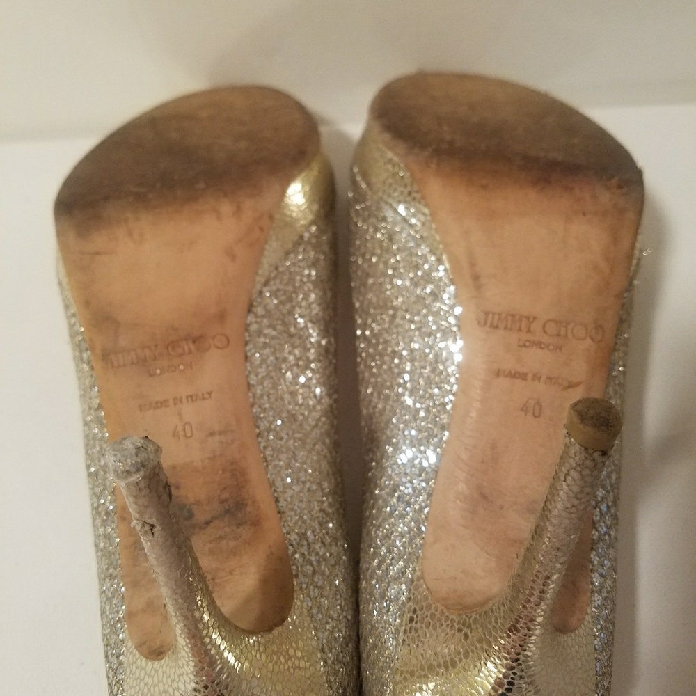 Jimmy Choo - Sparkly Open Toe Heels - image 4